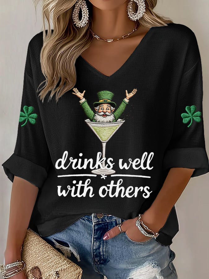 Women's Drinks Well With Others Print Top