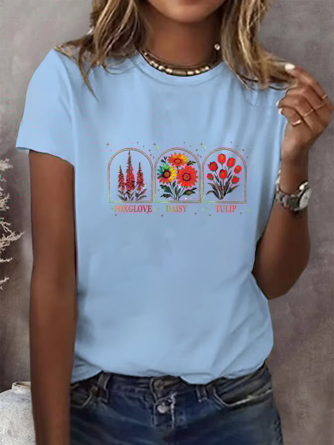 Women's Floral FDT Print  T-Shirt