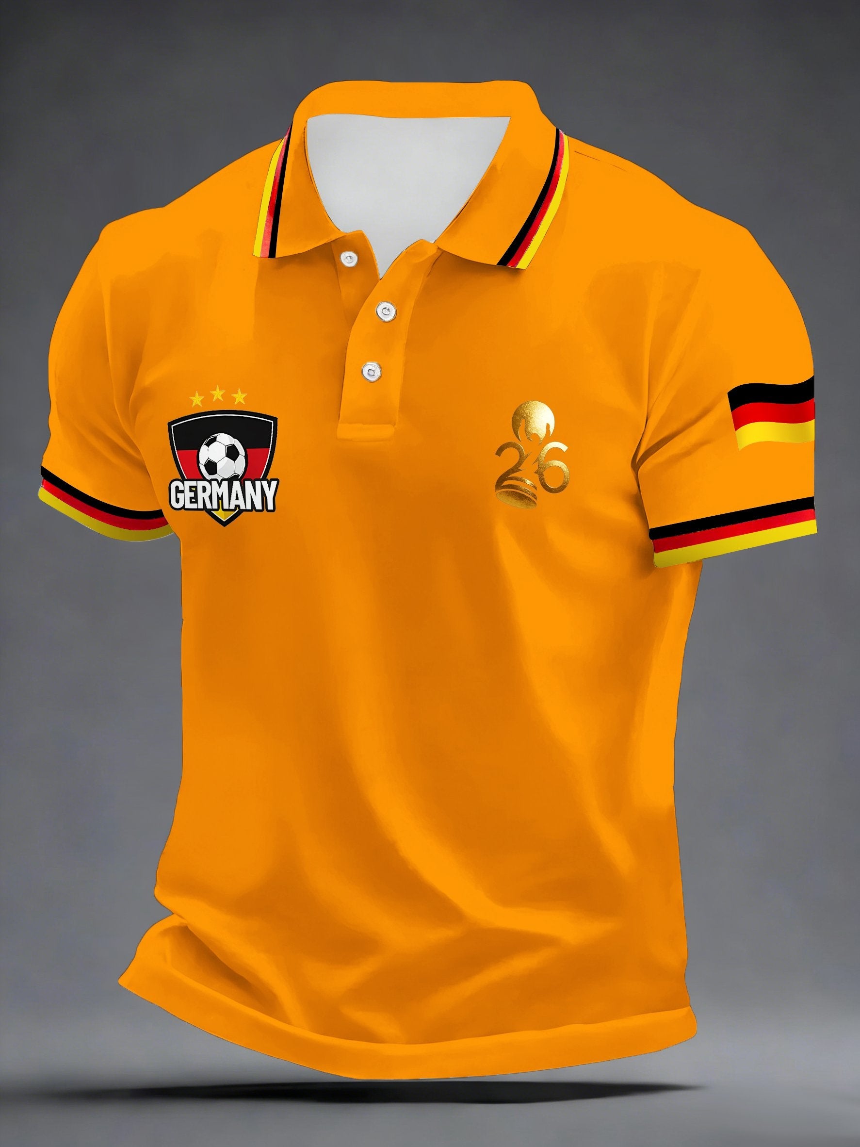Men's German Football Fans Print Polo Shirt