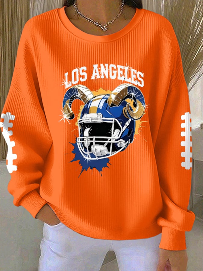 Women's Rugby Print Casual Long Sleeve Top