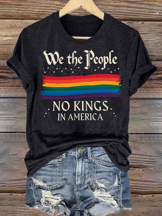 Women's  We the People NO KINGS IN AMERICA  Printed Casual T-Shirt