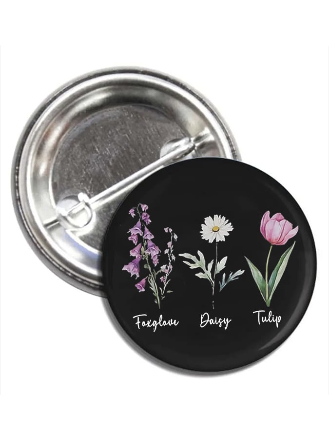 Unisex Flowers "FDT" Brooch