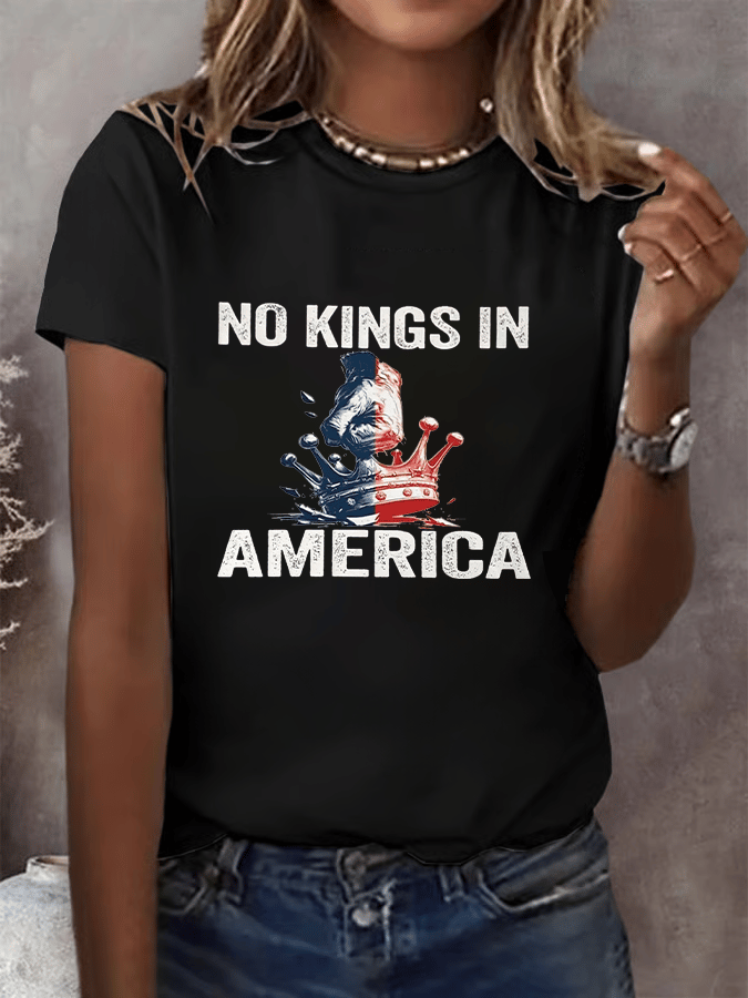 No Kings In America Print  T-shirt
