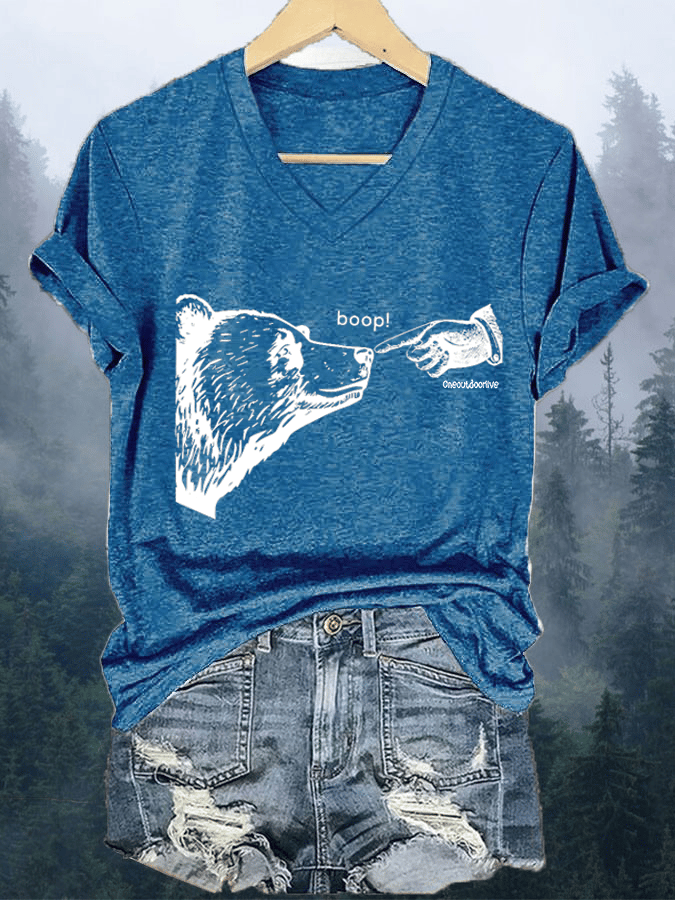 Women's Suppoard National Parks Print V-Neck T-Shirt