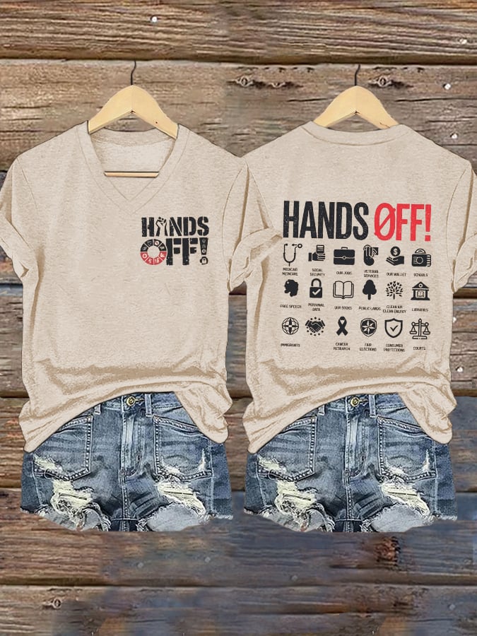 Women's Casual Hands Off Printed T-Shirt