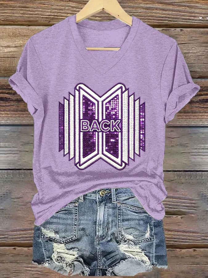 Women's K-pop Print Short-sleeved T-shirt