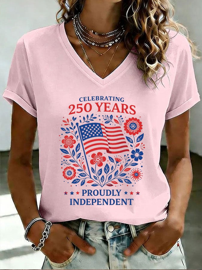 Women's 250th Anniversary Floral Print Short-Sleeve T-Shirt