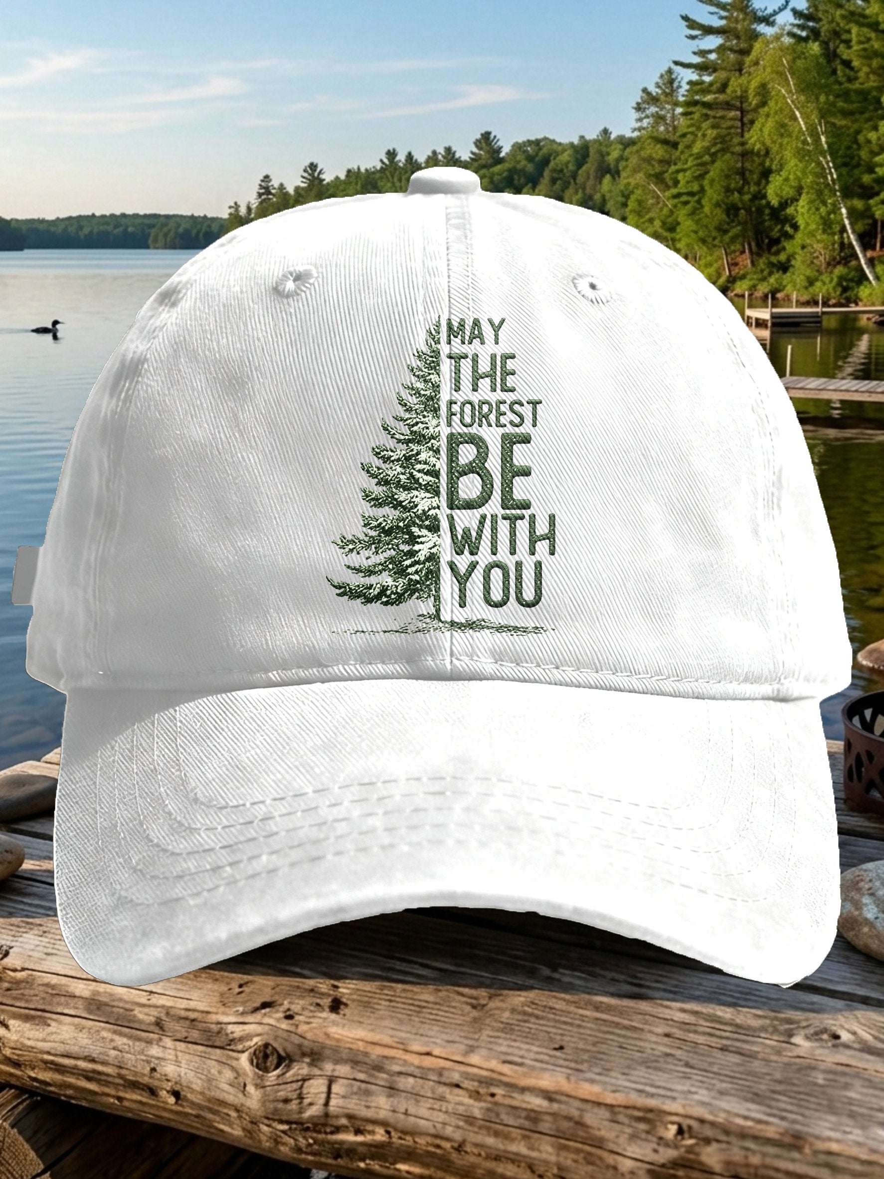 Retro May The Forest Be With You Print Baseball Cap