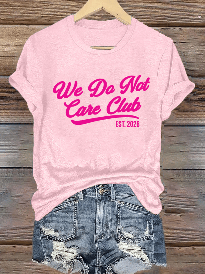 Women's  Retro Funny Proud Member Of Club We Do Not Care Menopause Perimenopause Print  T-shirt