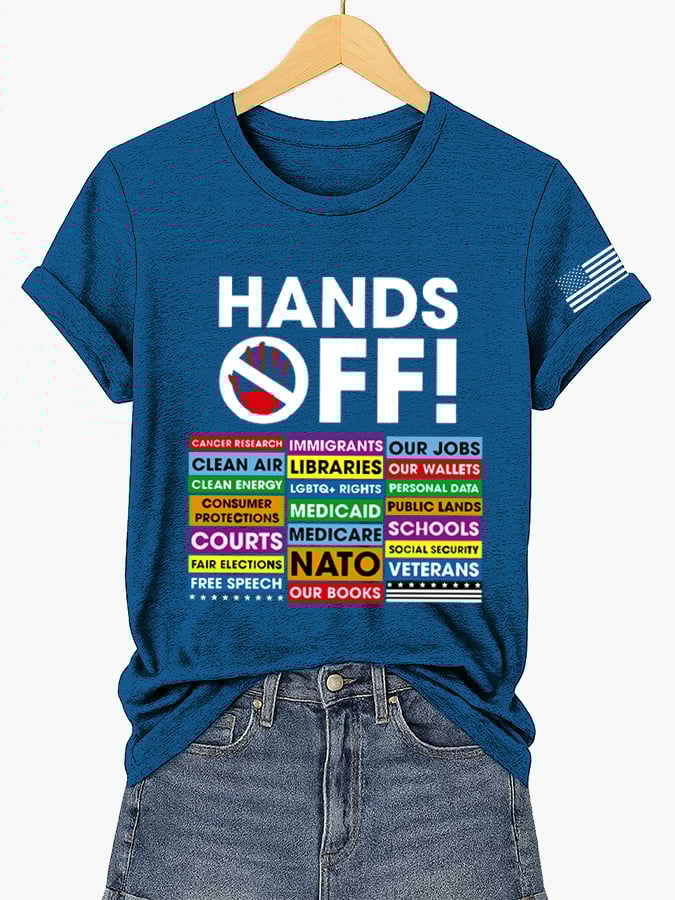 Women's FDT “Hands Off ” Print Casual T-Shirt