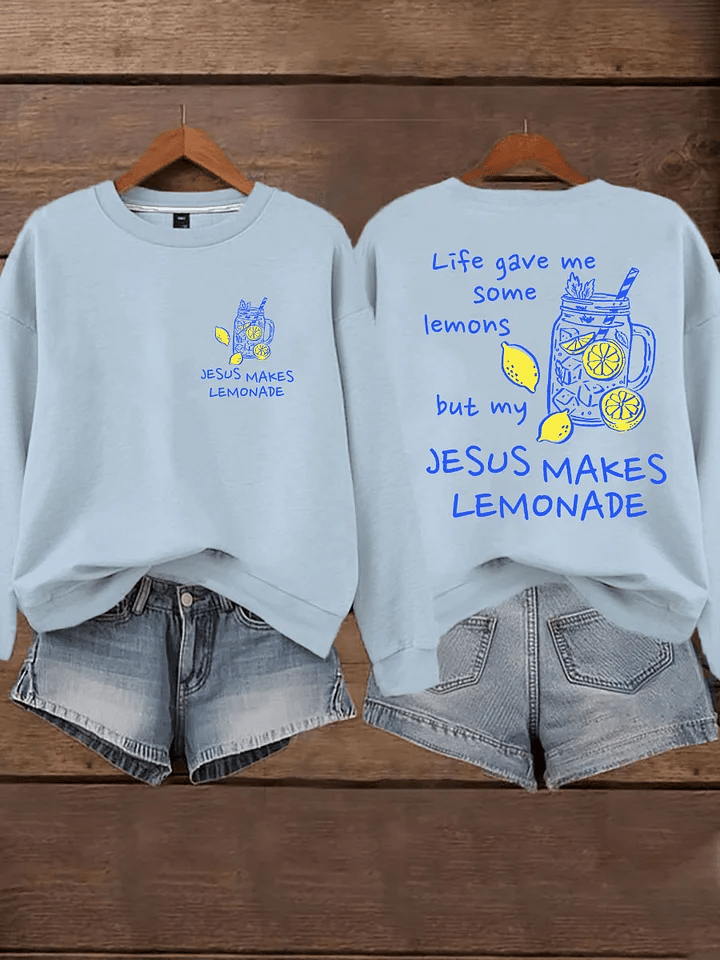 Women's Life Gave Me Some Lemons, But My Jesus Turned Them Into Lemonade Faith Print  Hoodie