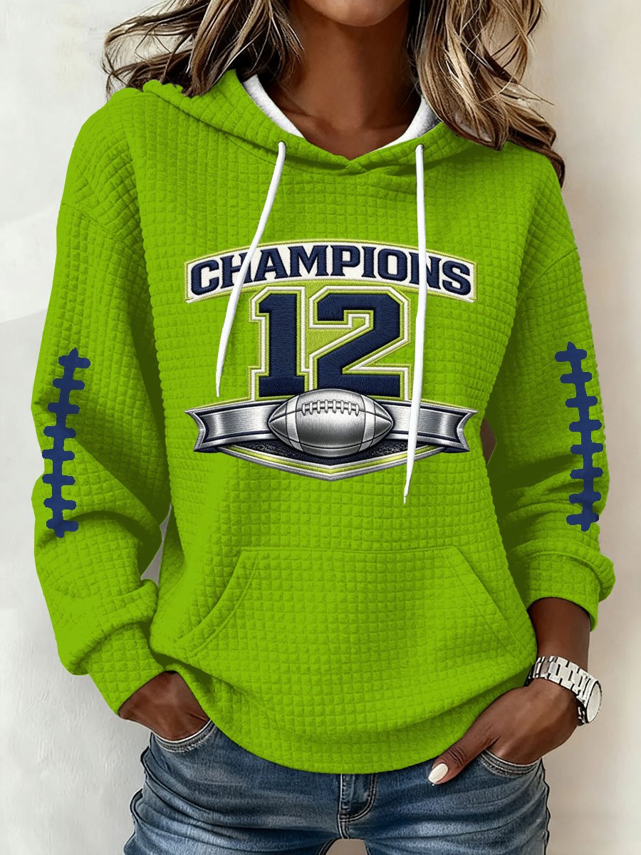 Women's Football Print Hoodie Sweatshirt