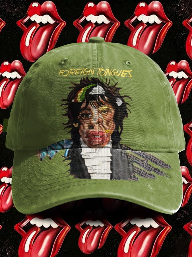 Retro Foreign Tongues Print Baseball Cap