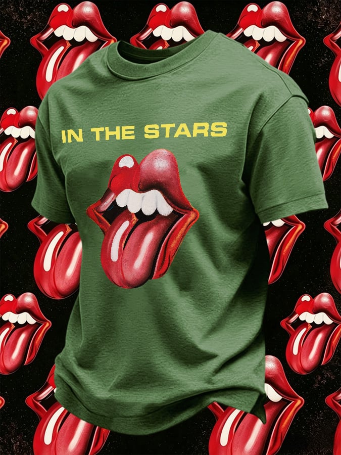 Men's Retro In The Stars Print T-Shirt