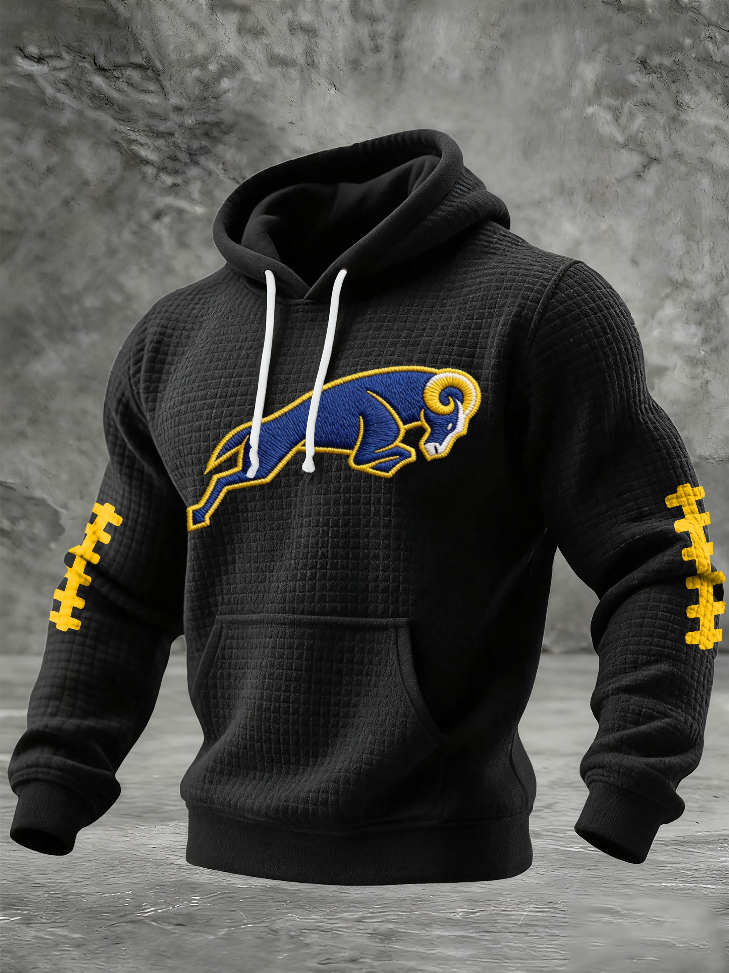 Men's Rugby Print Hooded Sweatshirt