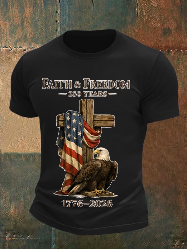Men's  Faith and Freedom 250 Years Print T-Shirt