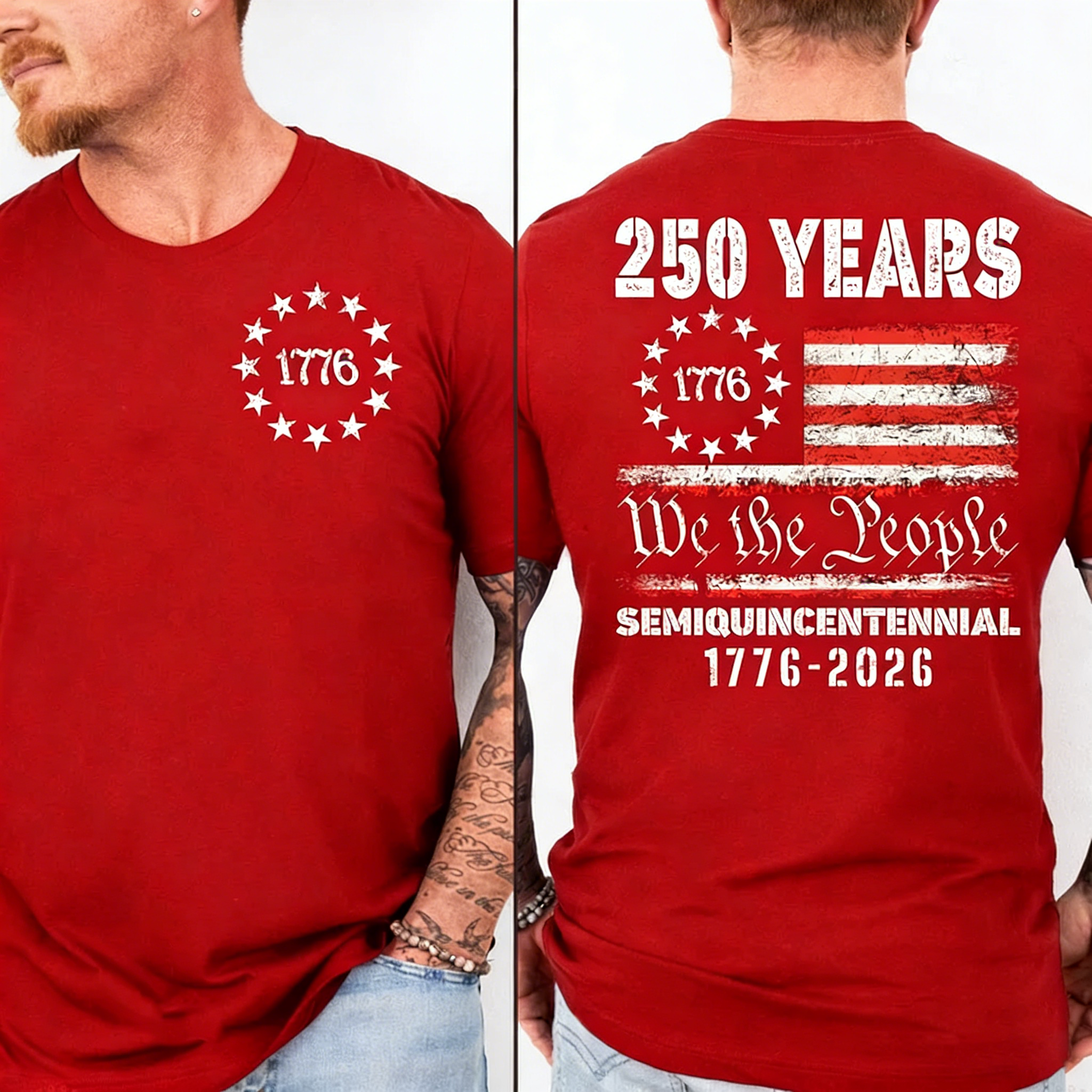 Men's American 1776 - 2026 Flag T-Shirt