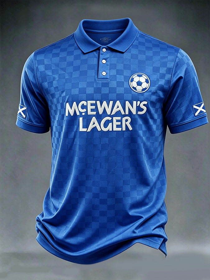 Scottish Football Fan Men's Printed Polo Shirt