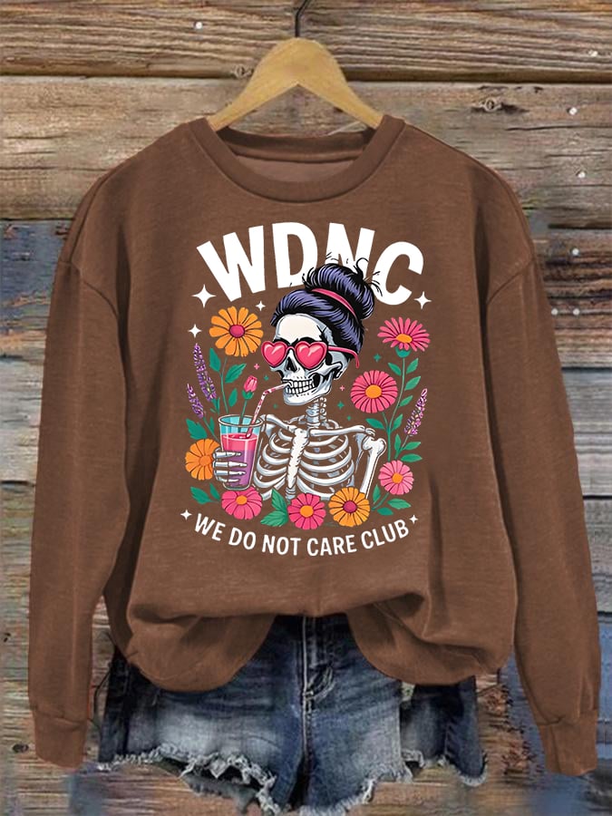 Women's Retro Funny Proud Member Of Club We Do Not Care Menopause Perimenopause Print Sweatshirt