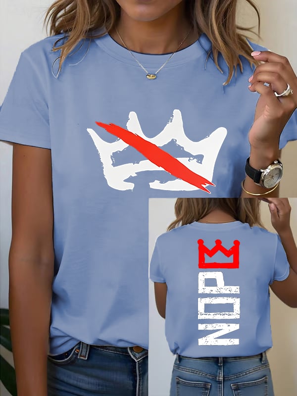 Women's  America has no kings Printed Casual T-Shirt