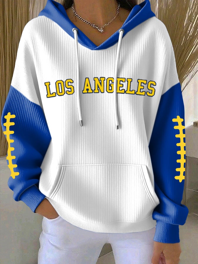 Women's Football Print Casual Hoodie