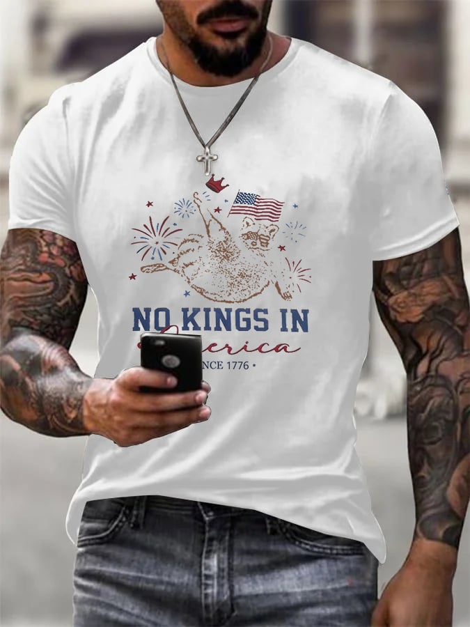 🔥Buy 3 Get 15% Off🔥Men's No King In America Printed  T-Shirt