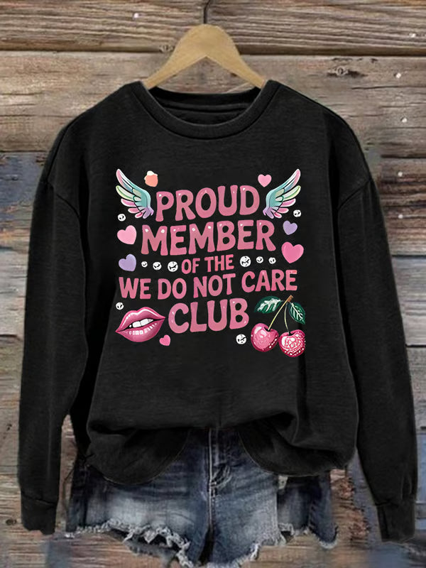 Women's Retro Funny Proud Member Of Club Menopause Perimenopause Print Sweatshirt