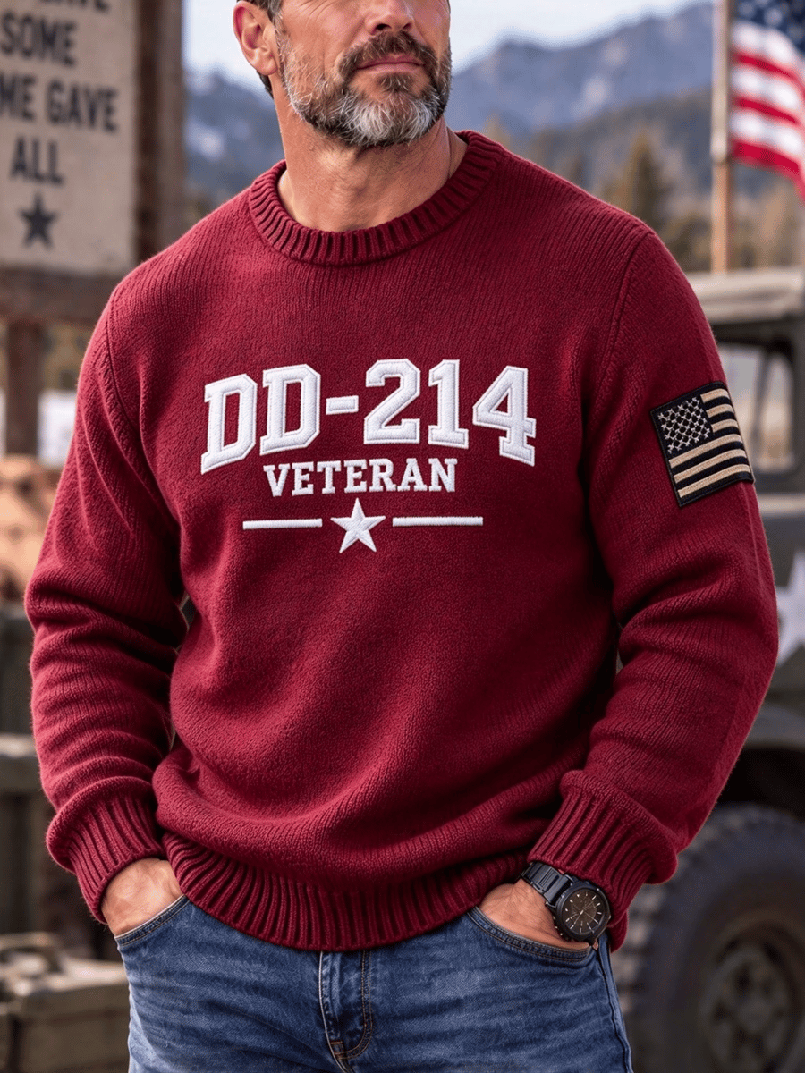 🎖️Men's Veteran DD-214 Print Casual Sweater