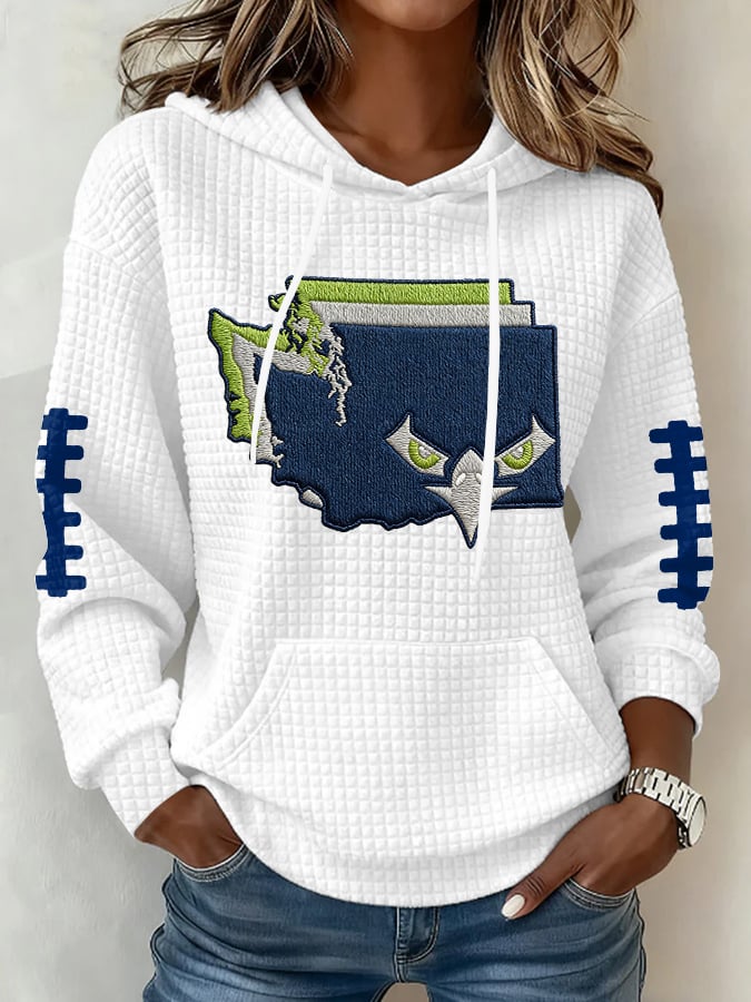 Women's Football Print Hoodie Sweatshirt