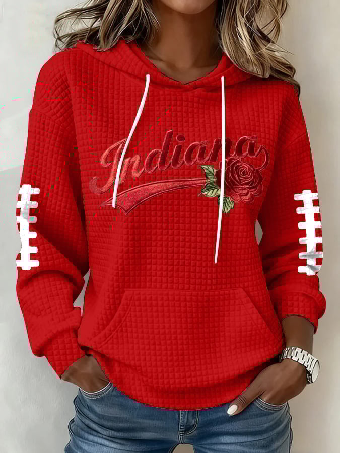 Women's Football Print Hoodie Sweatshirt