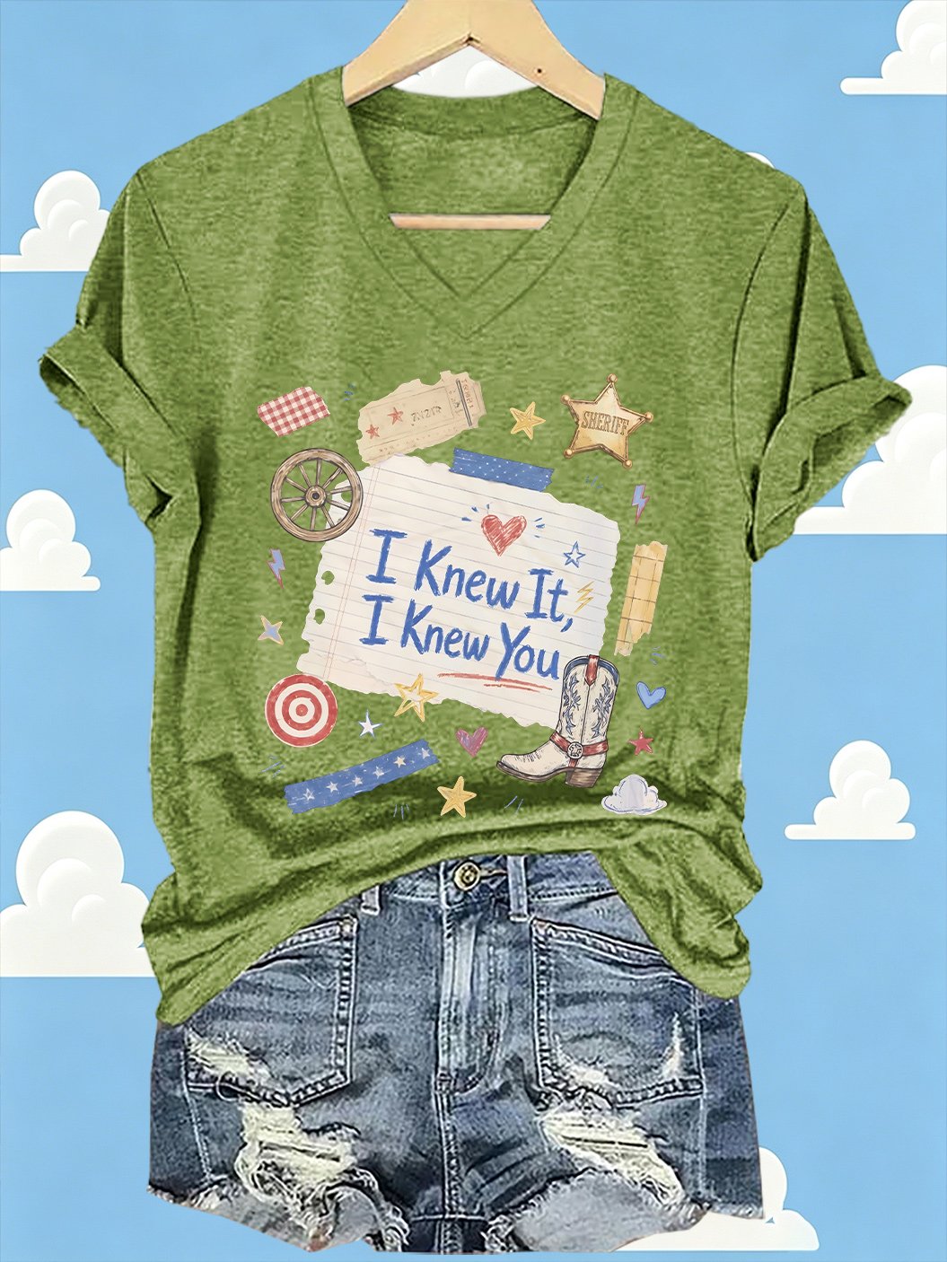 Women's Retro I Knew It Print Casual T-shirt