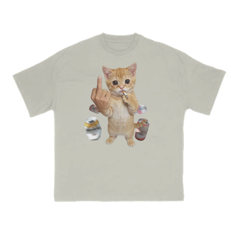 Dope Ass Cat Print T-shirt