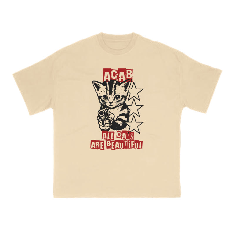 Unisex All Cats Are Beautiful Print T-shirt