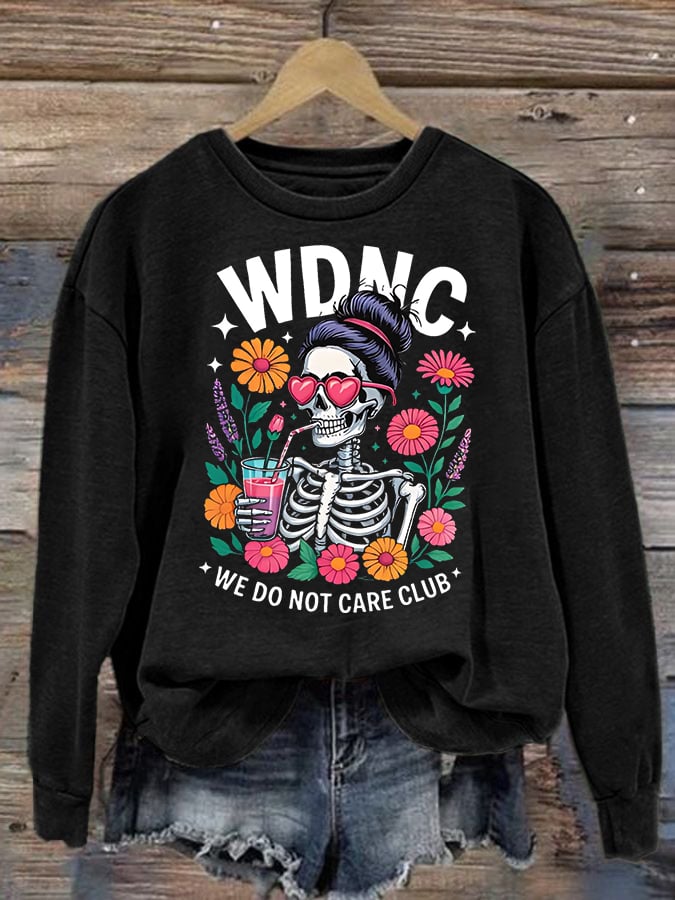 Women's Retro Funny Proud Member Of Club We Do Not Care Menopause Perimenopause Print Sweatshirt