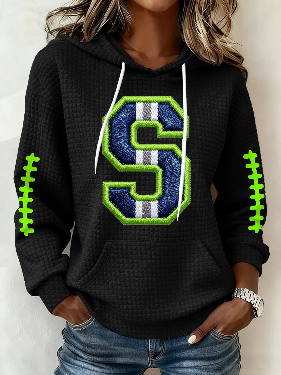Women's Football Print Hoodie Sweatshirt