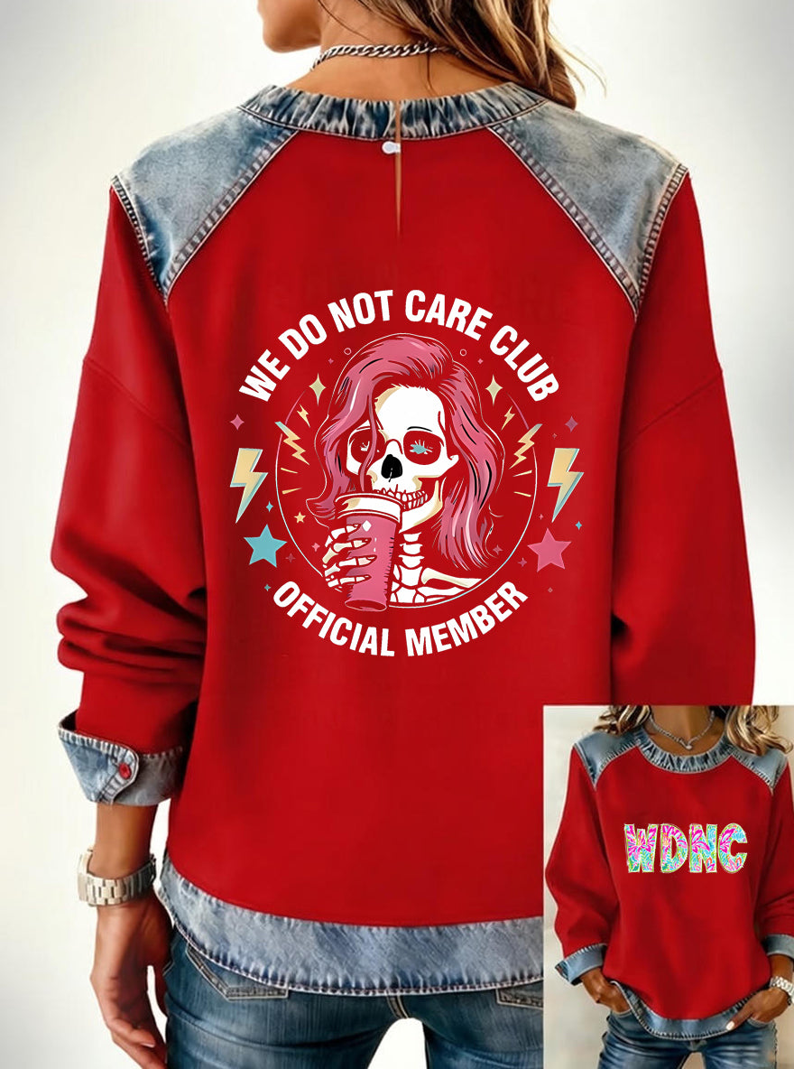 Women's  Retro Funny Proud Member Of Club We Do Not Care Menopause Perimenopause Print  Sweatshirtt