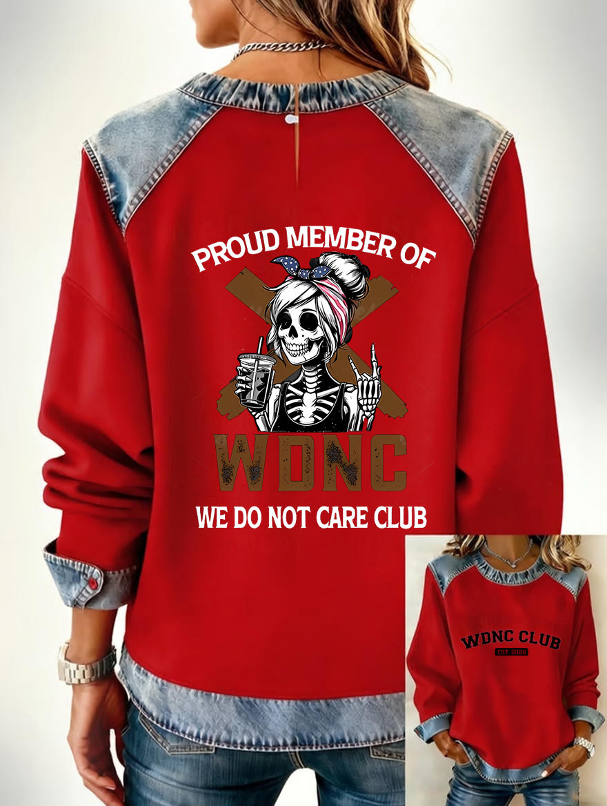 Women's  Retro Funny Proud Member Of Club We Do Not Care Menopause Perimenopause Print  Sweatshirtt