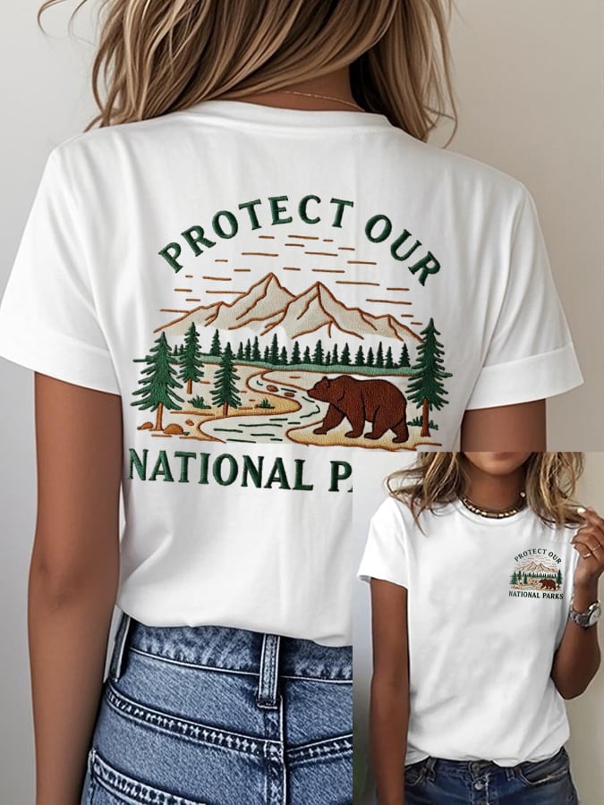 Women's Fashion Casual National Park Protection T-Shirt
