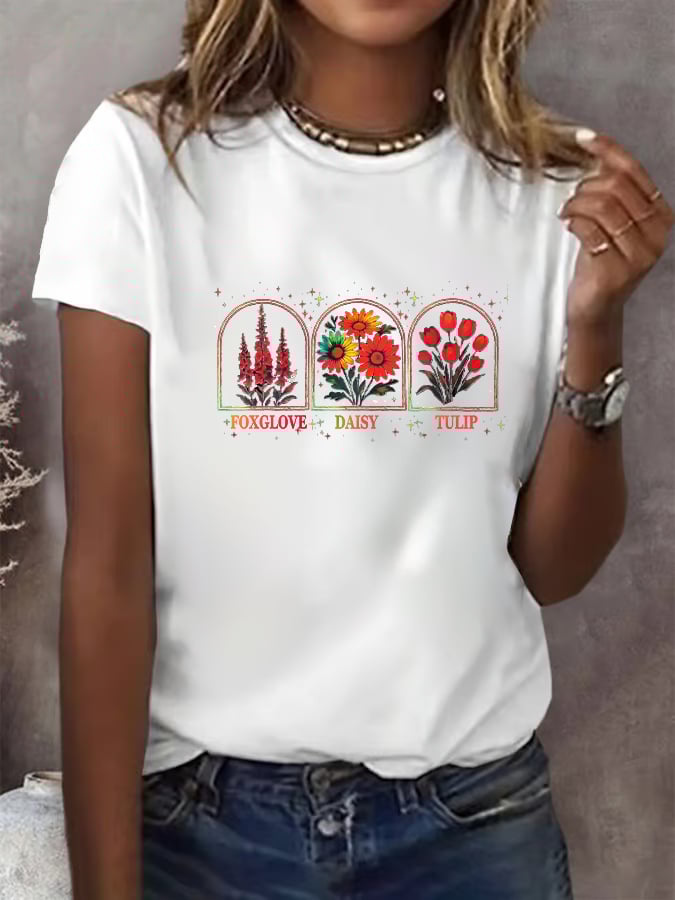 Women's Floral FDT Print  T-Shirt