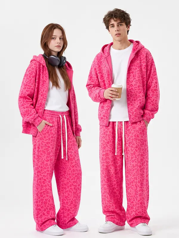 🐆 Unisex Leopard Print Tracksuit Set – Hoodie & Sweatpants, Multiple Colors 🔥