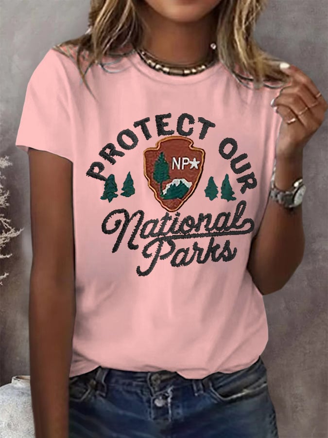 Women's Fashion Casual National Park Protection T-Shirt