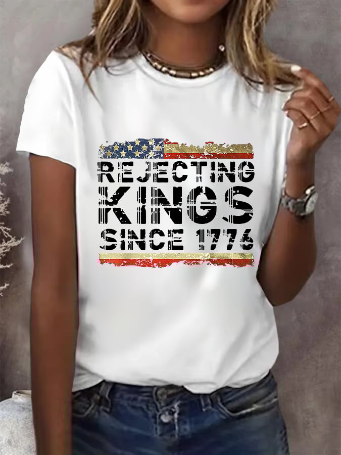 Women's Fashion Casual FDT Reject King Tiger Print  T-shirt