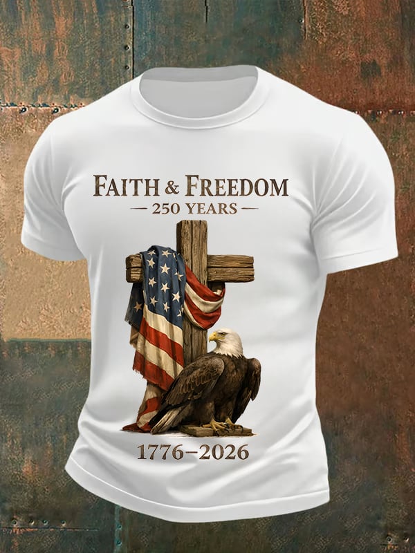 Men's  Faith and Freedom 250 Years Print T-Shirt