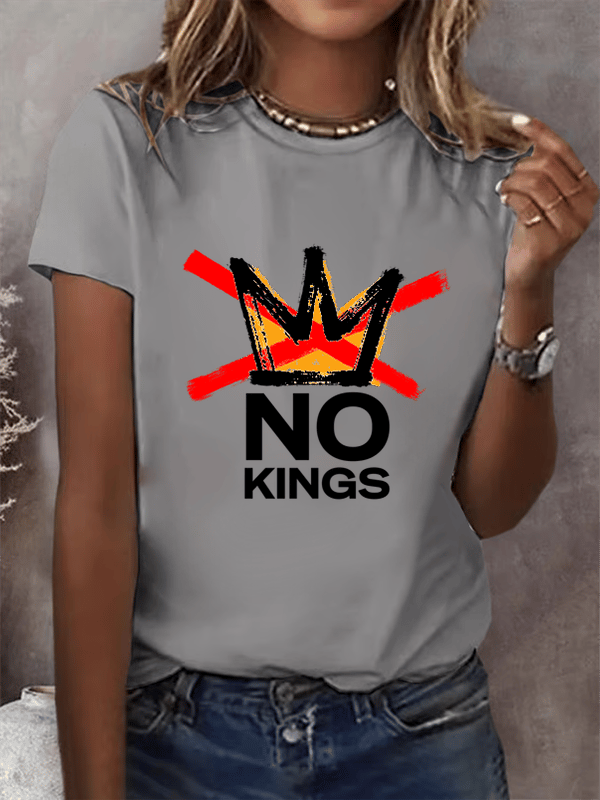 Women's  America has No Kings Printed Casual T-Shirt