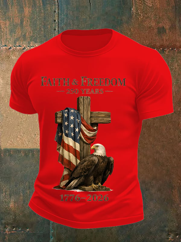 Men's  Faith and Freedom 250 Years Print T-Shirt