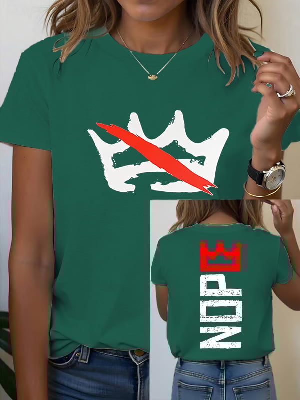 Women's  America has no kings Printed Casual T-Shirt
