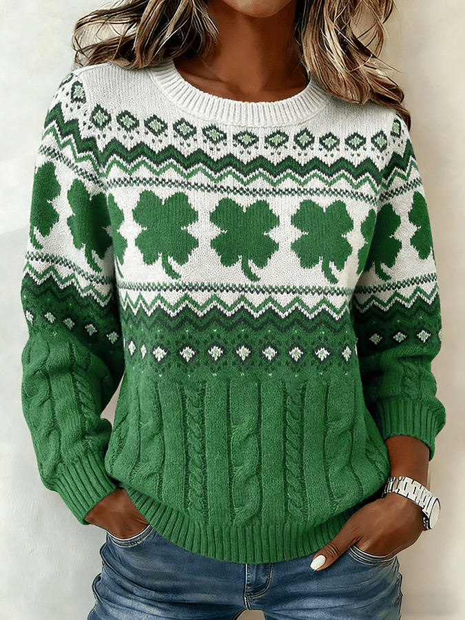 Women's St. Patrick's Day Printed Knit Top