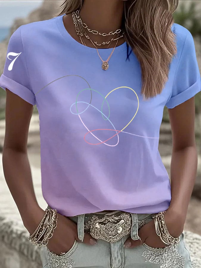 Women's K-pop  Print Casual T-Shirt