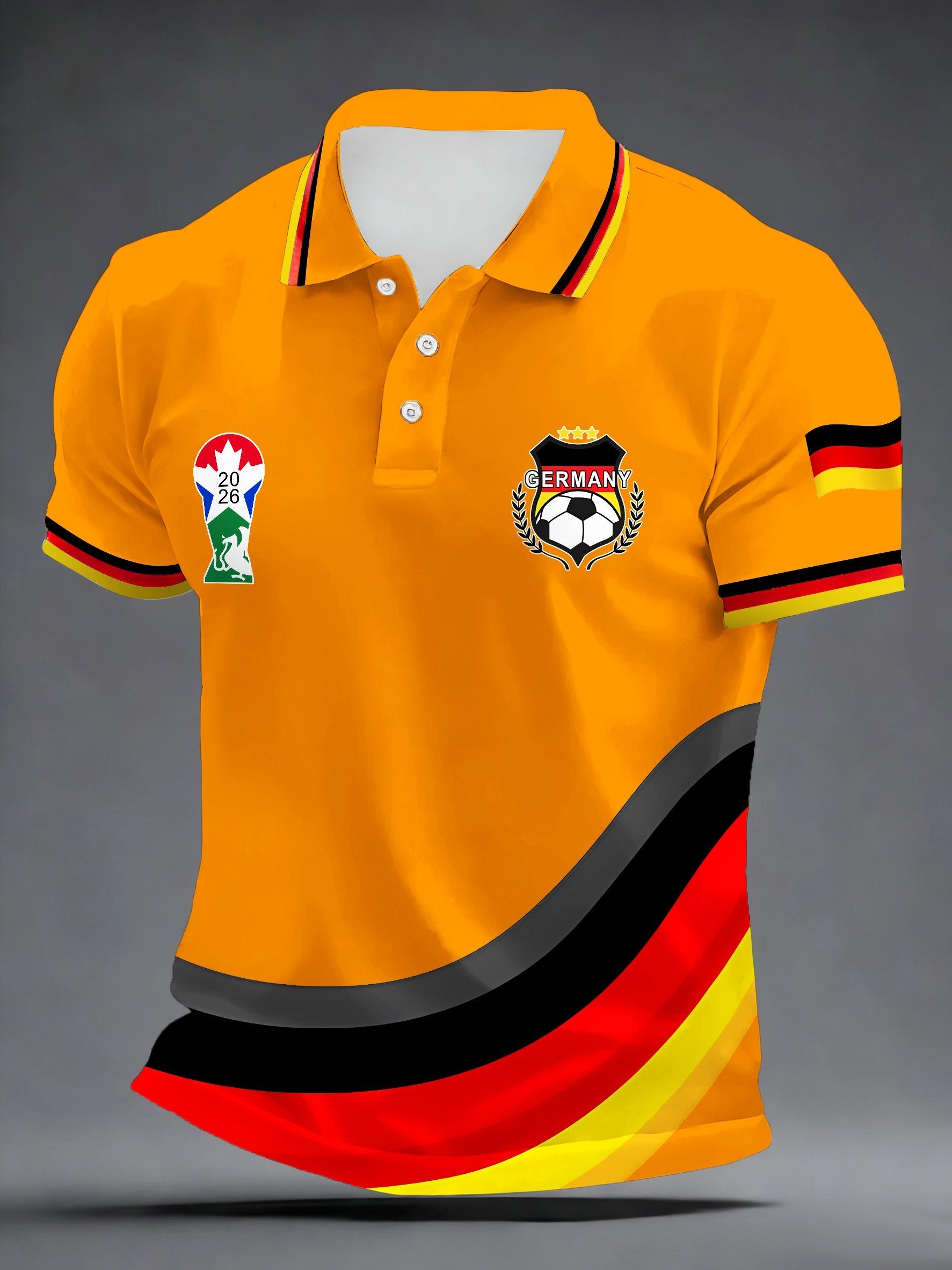 Men's German Football Fans Print Polo Shirt