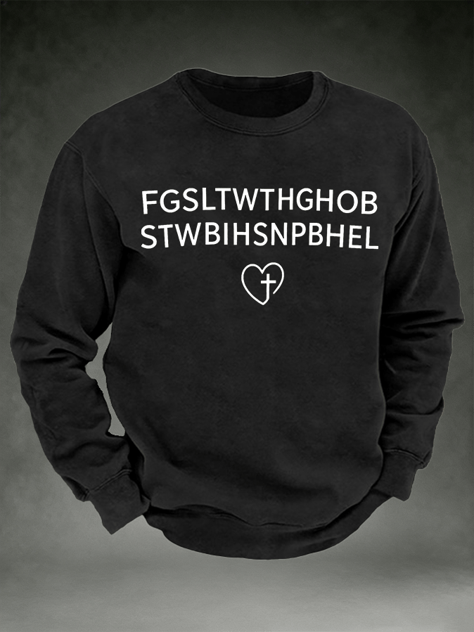 Men's FGSLTWTHGHOB STWBIHSNPBHEL Printed Crewneck Sweatshirt